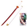 Uvency Épée de Samouraï En Bois de Bambou Japonais Katana Arme Jouet Lame de Tueur de Démons Pour Les Amoureux de LAnime Gue