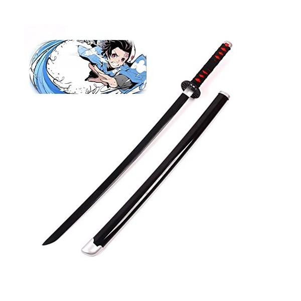 Uvency Épée de Samouraï En Bois de Bambou Japonais Katana Arme Jouet Démon Slayer Lame Pour Ninja Soldat Guerrier Amoureux de