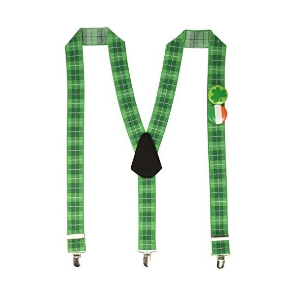 amscan St. Patricks Day Porte-jarretelles en tissu avec boutons en plastique Accessoire de fête 1 pièce , vert, taille stan