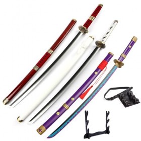 BRELHF Épée Katana Roronoa Zoro Accessoire de Cosplay danime Japonais sandai kitetsu/Wado Ichimonji/Yama Enma Size : Enfant