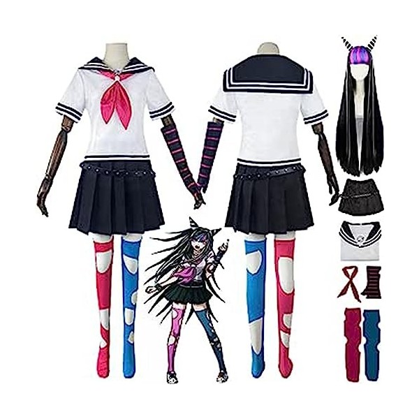 LCARY Déguisement Dangan-ronpa Cosplay, Ibuki Mioda Kimono Cape Vêtements, Personnage de jeu Ibuki Mioda Uniforme JK Maid Dre