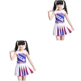 ifundom 2 Pièces Enfants Pom-Pom Girl Cosplay Enfants Cosplay Accessoire Enfants Costume De Fête Enfants Costume Robe Pour Fi