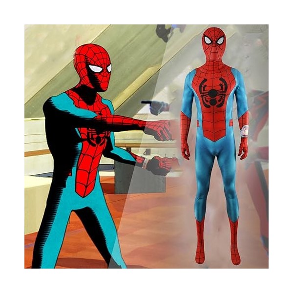 DETMOL Déguisement Costume Spiderman Garçons Super-héros, Unisexe Adultes des Gamins Déguisements Combinaison Le Maillot De C