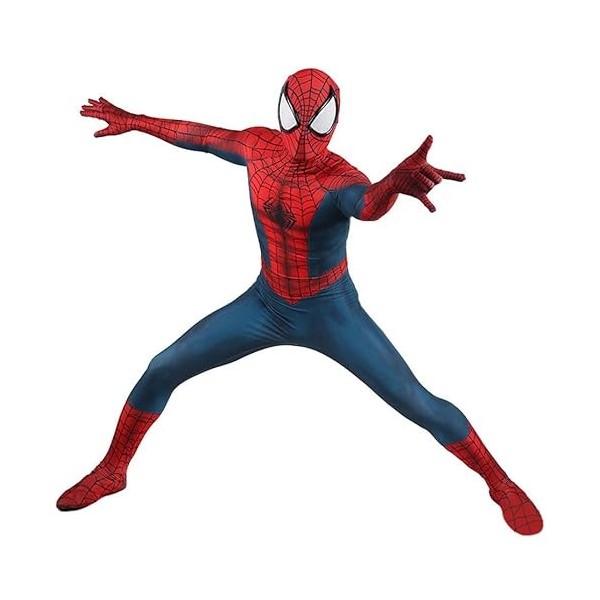 DETMOL Déguisement Costume Spiderman Garçons Super-héros, Unisexe Adultes des Gamins Déguisements Combinaison Le Maillot De C