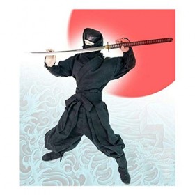 Leying 1/6 Soldat Mâle Ninja Vêtements Style Japonais Ensemble Figure Poupée Costume Accessoires Black 