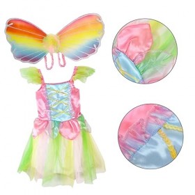 USHOBE 3 Pièces Halloween Costumes Tenue Pour Les Filles Fille Tenue Filles Jupes Fille Vêtements Filles Fée Costumes Arc-En-