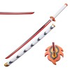 Uvency 104Cm Démon Tueur Épée Rengoku En Bois Anime Cosplay Samouraï Jouet Katana Bois Accessoire Couteau Japonais Fait À La 