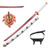 Uvency 104Cm Démon Tueur Épée Rengoku En Bois Anime Cosplay Samouraï Jouet Katana Bois Accessoire Couteau Japonais Fait À La 