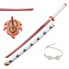 Uvency 104Cm Démon Tueur Épée Rengoku En Bois Anime Cosplay Samouraï Jouet Katana Bois Accessoire Couteau Japonais Fait À La 