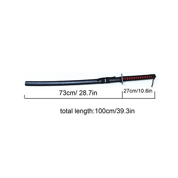 z&dw Anime Cosplay pour Kurosaki Ichigo,Anime Arme Prop Jouets Modèle Épée, Accessoires de Cosplay Jouets Katanas/Black / 100