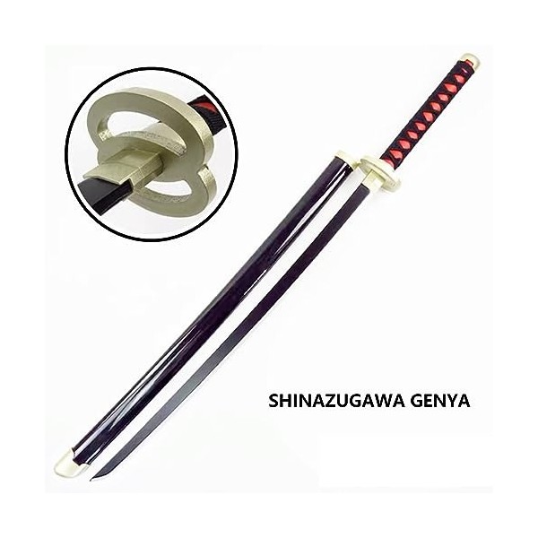 ZXCVBN Demon Slayer Anime Katana Cosplay Épée avec Ceinture, Accessoires dArmes en Bambou Anime Ninja Épée Jouet, pour la Dé