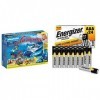 Playmobil Calendrier Avent Jeu de Bain Policiers Mission Aquatique 70776 Multicolore + Energizer Pack de 24 Piles AAA Energiz