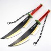 ZJIEX 2pcs Katana Demon Slayer Cosplay Uzui Tengen Épée Katana Épée De Samouraï en Bois Jouets pour Enfants Accessoires dhal