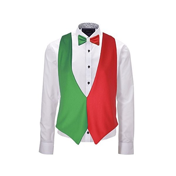 Gilet sans revers drapeau italien et nœud papillon, accessoire pour le tournoi de rugby des 6 nations