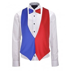 Drapeau français dos nu Gilet et nœud papillon de France de Rugby 6&nbsp;nations unies Accessoire