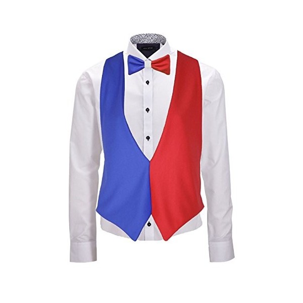 Drapeau français dos nu Gilet et nœud papillon de France de Rugby 6 nations unies Accessoire