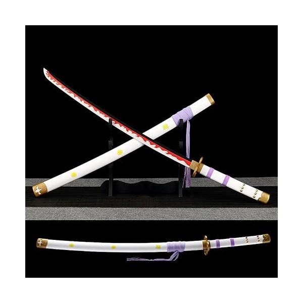 KingWey Katana de la série One Piece,Lame en Bambou Faite à la Main,Longueur Totale 103 cm,épée de samouraï en Bois,Accessoir