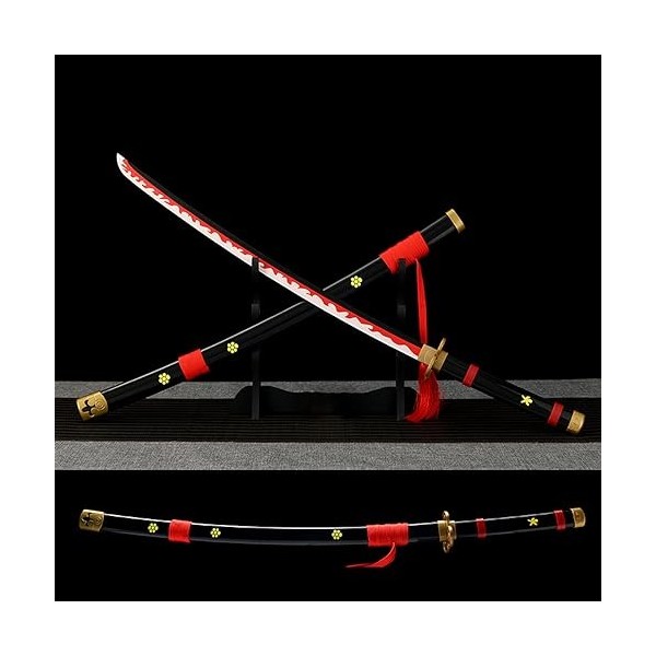 KingWey Katana de la série One Piece,Lame en Bambou Faite à la Main,Longueur Totale 103 cm,épée de samouraï en Bois,Accessoir