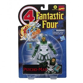 Hasbro Marvel Legends Series Retro, figurine de collection Fantastic Four Psycho-Man de 15&nbsp;cm avec accessoires et pièce Build