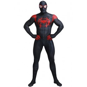 Enfants Miles Morales Spiderman Costumes Enfants Performance Combinaison Serrée Ensemble Halloween Fête Cosplay Zentai Lycra 