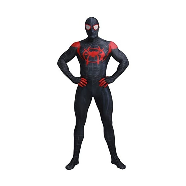 Enfants Miles Morales Spiderman Costumes Enfants Performance Combinaison Serrée Ensemble Halloween Fête Cosplay Zentai Lycra 