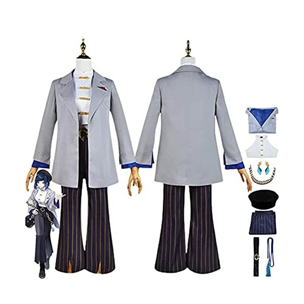 DONLIS Déguisement Genshin,Déguisement Genshin Impact Yelan,Personnage du jeu Genshin Yelan Klee Hu Tao Kimono Outfit,Ensembl