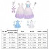 VIROYA Elsa Dress Up pour Filles Ice Snow Queen Dress Up Costume Paillettes Flocon de Neige Princesse Robe + Accessoires Cont