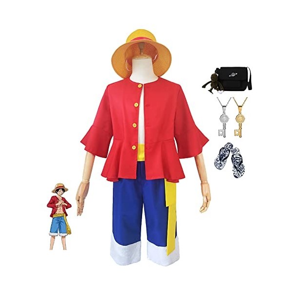 Anime Cosplay Vêtements One Piece Monkey D. Luffy Costumes Avec Des Accessoires De Pantoufles Carnaval Mardi Gras Party Dress