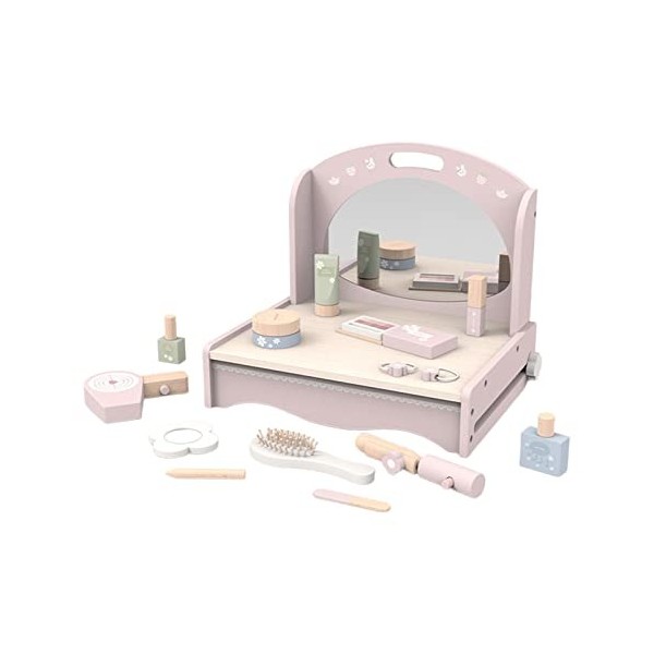 Jouet de vanité de jeu pour enfants, table de maquillage de vanité pour enfants, kit de déguisement, jouet de coiffeuse pour 