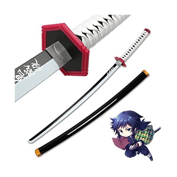 XFAK Katana en Bois Demon Slayer Épée De Samouraï Cos Tomioka Giyuu Épée DAnime Halloween Accessoires/Cadeau danniversaire/