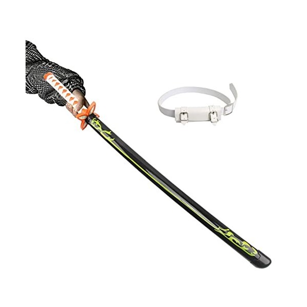 Uvency 1Pc Slayer Katana Avec Ceinture, Accessoires de Cosplay En Bois Enfants Jouet Épée DAnime Pour Les Fans DAnime Décor