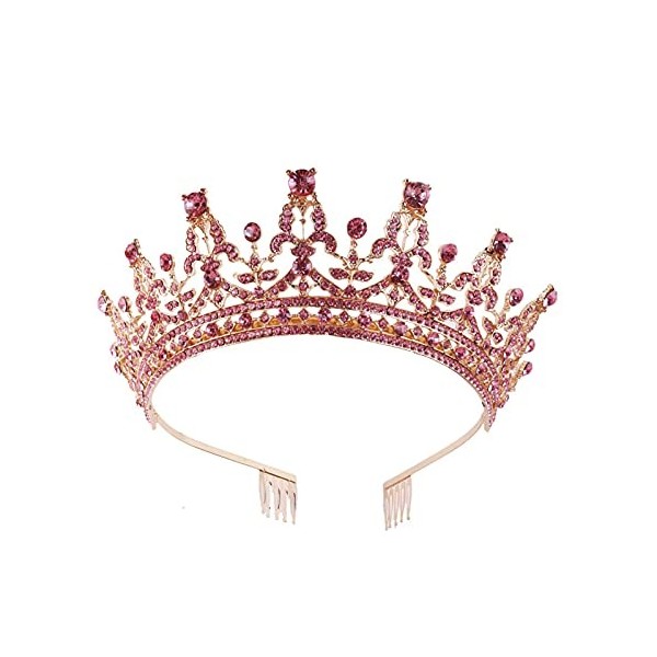 AVFORA Couronne de Cristal et diadème avec Peigne for Femmes mariée Accessoires de Cheveux de Mariage couronnes de mariée dia