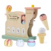 Smartwo Crème Glacée Jouets en Bois, Machine à Glace, Jouet Glacier Bois, Jeu dimitation 3 Ans Accessoires de Marchande & Cu