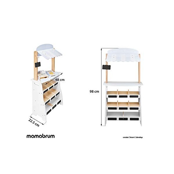 Mamabrum Marchande Enfant En Bois 48*22,5*99cm - Stand Vendeur