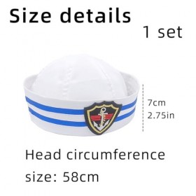 PSOWQ Kit de déguisement Marin-Chapeaux de Marin Bleus, Marin Foulard Satin,Chapeau Marin,Costume Bleu Marine, pour Le Costum