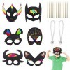 WACH AUF 24 Pcs Masque a Gratter Enfant, Masques à Gratter Animaux pour Enfants et Masques de Super-héros à Gratter Scratch A