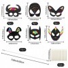 WACH AUF 24 Pcs Masque a Gratter Enfant, Masques à Gratter Animaux pour Enfants et Masques de Super-héros à Gratter Scratch A