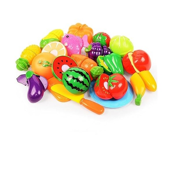 Jouets de coupe de nourriture pour enfants, jeu de nourriture, 18 pièces/ensemble, fruits et légumes, jouet de jeu, accessoir