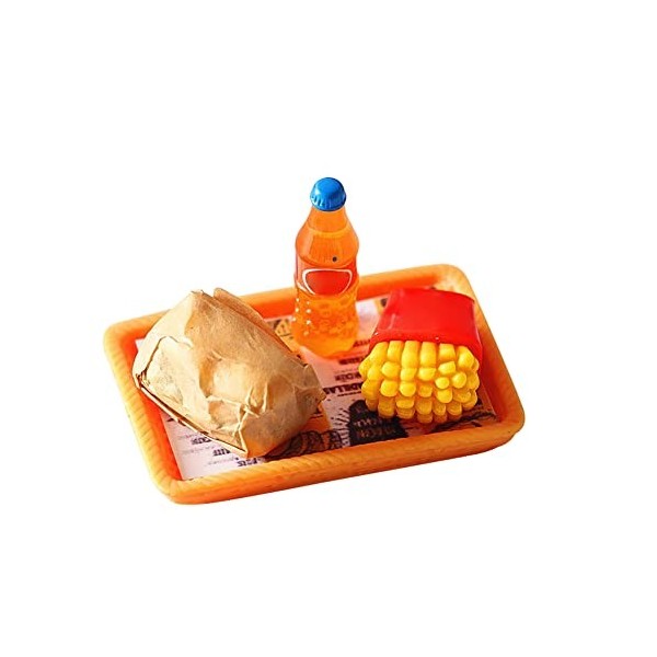 ISAKEN Jouets de Miniatures Alimentaires Boissons, Dinette Enfant Hamburger Jouet Aliment Cuisine, Chef Cuisine Enfant Alimen