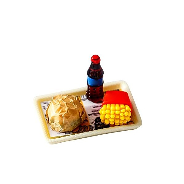 ISAKEN Jouets de Miniatures Alimentaires Boissons, Dinette Enfant Hamburger Jouet Aliment Cuisine, Chef Cuisine Enfant Alimen