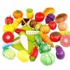 Dosige 29 PCS Jeu Dimitation Jouets de Fruits Légumes Enfants Jouet Educatif Jouets de Cuisine Ensemble