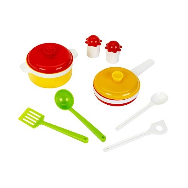 Theo Klein 7605 Klein Goes Bio – Batterie de Cuisine En Bioplastique Set de Cuisine à 10 Pièces Multicolores Jouet pour Enfan