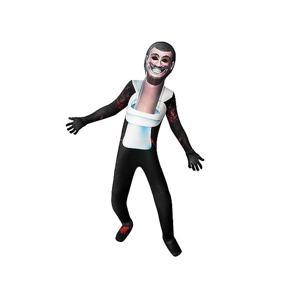 Virtcooy Skibidi-Costume de Toilette pour Garçon TV Homme Caméraman Cosplay Enfant Jeu Vidéo Combinaison pour Halloween Cospl