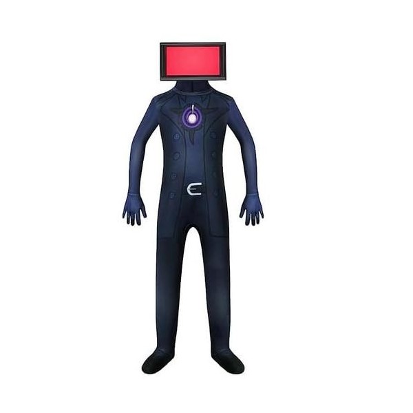 Virtcooy Skibidi-Costume de Toilette pour Garçon TV Homme Caméraman Cosplay Enfant Jeu Vidéo Combinaison pour Halloween Cospl