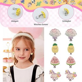 Lot de 14 paires de clips doreille pour enfants, Plastique