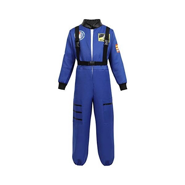 Costume de Marie pour fille Vierge Sainte Biblique - Tenue pour enfant - Robe tunique, foulard pour crèche de Noël - Fête (bleu-blanc, M