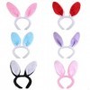 Gadpiparty Bandeau Spa 6 Pièces Lapin Oreille Bandeau en Peluche Lapin Oreille Bande De Animaux Drôles Cerceau Cosplay Costum