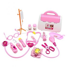 Niktule Kit 28 pièces pour Enfants, kit médical pour Enfants avec stéthoscope Jouet et Outils Me dix, étui Transport, kit Me 