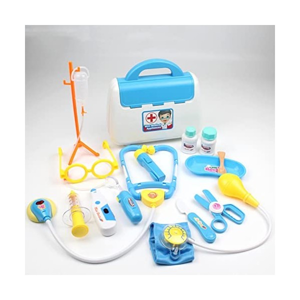 Niktule Kit 28 pièces pour Enfants, kit médical pour Enfants avec stéthoscope Jouet et Outils Me dix, étui Transport, kit Me 