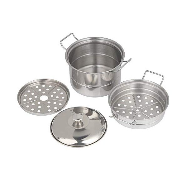 Mumusuki Acier Inoxydable léger Mini-cuiseur Vapeur Pot Enfants Maison de Jeu Jouet Cuisine Cuisson des Aliments